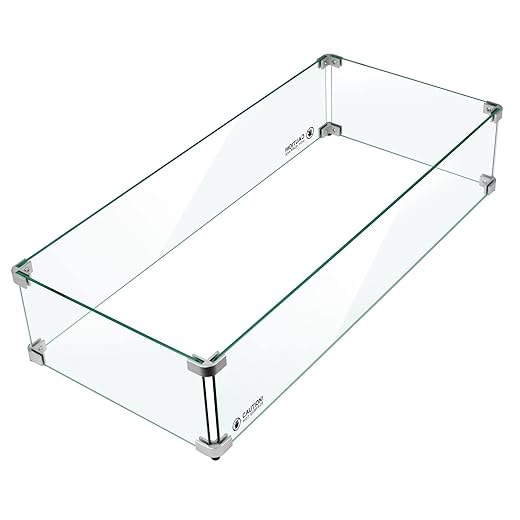 Holy Fire 35.5" L x 15.5" x 6" Rectangle Fire Pit Glass Wind Guard Clear Tempered Glass Flame Protective Pane Wind Resistant - Fits 30”x10 Fire Pit Burner Pan