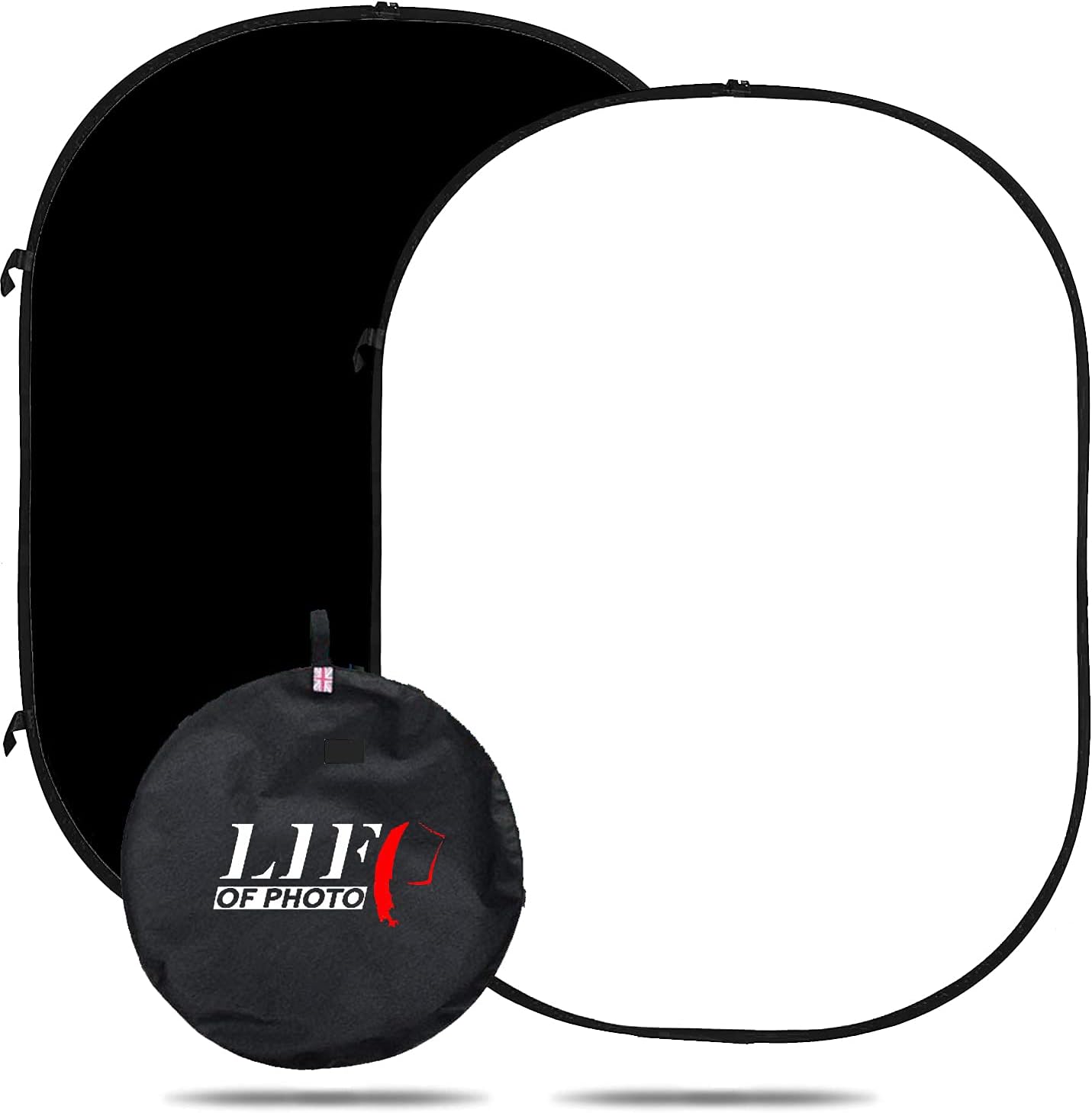 Black / White Backdrop / Background Digital Screen, Portable, Pop Up