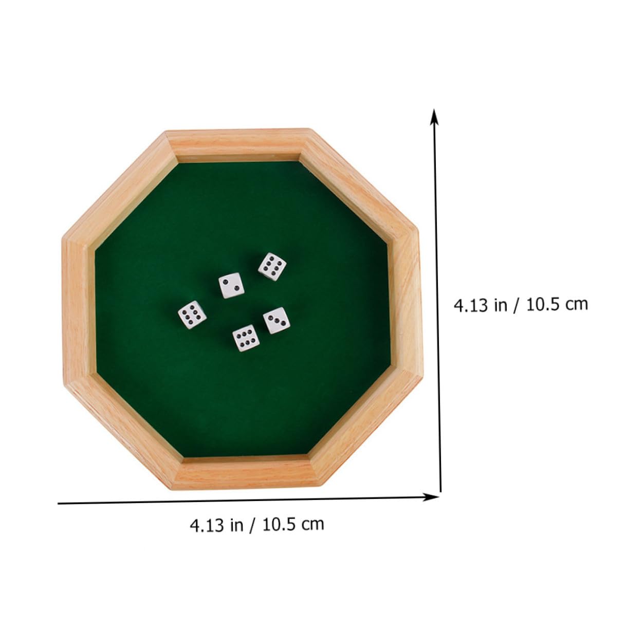 HANABASS Jeu De Dés à Boire Octogonal pour Adultes Petit Plateau Bois Verni Résistant Imperméable Fête Soirée Jeux De Société Convivialité Party Pack