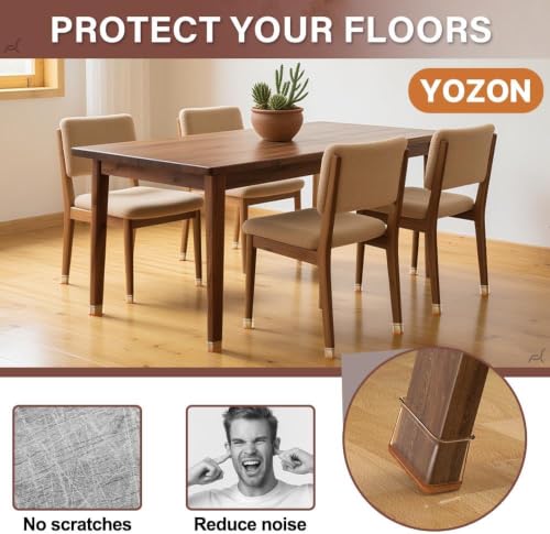Image of YOZON Chair Leg Floor ProtectorsSilicone Caps Felt Furniture Pads Covers