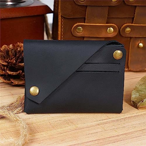 Handmade retro simple genuine leather wallet unisex card holder portable coin purse3