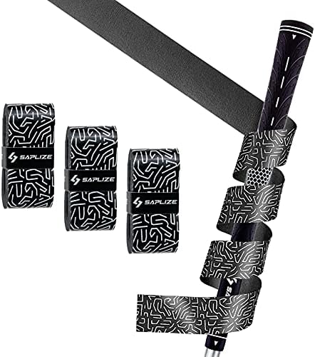 SAPLIZE Golf Grip Wrapping Tapes, 3-Pack Tacky PU Overgrip Tapes, New Regripping Solution for Golf Club Grips, Black
