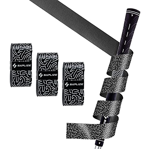 SAPLIZE Golf Grip Wrapping Tapes, 3-Pack Tacky PU Overgrip Tapes, New Regripping Solution for Golf Club Grips, Black