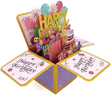 Birthday Flowers, Flower Card, Birthday Card, Pop Up Card, 3D Card, Card For Her, Card For Wife, Card For Mom - View #4