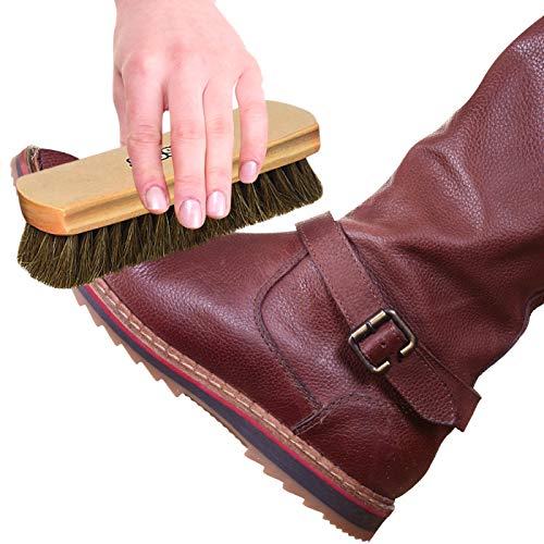 Genuine 100% Horsehair Professional Shoe Shine Brush - 6.75 Inch Long #TOP4