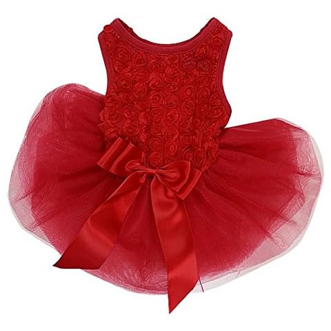 Kirei Sui Christmas Wedding Rosettes Dog Dress L Red (for Small Puppy) Cover