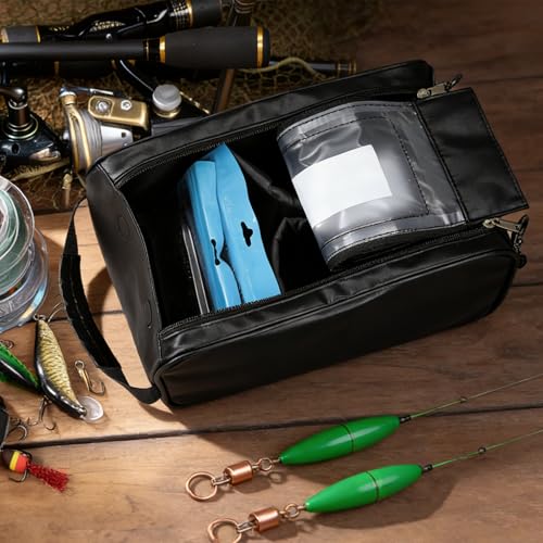 Bolsa para equipo de pesca Sunnymove modelo JIH-Sunnymove-2478 de cuero suave impermeable 12 x 7.5 x 5.5 pulgadas miniatura 6