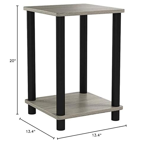 Furinno Stylish End Table, French Oak Grey/Black,2-Pack (2-99800Gyw) #TOP5