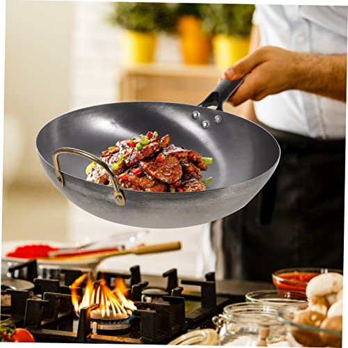 Wok tradicional grande de hierro para cocina y estufa de gas miniatura 5
