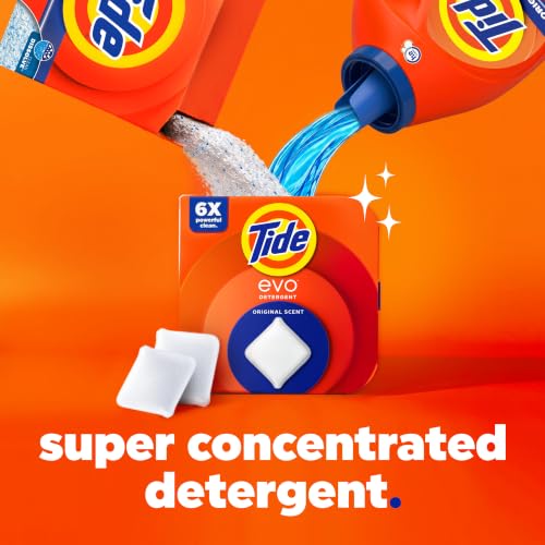 Tide evo Laundry Detergent Spring Blast Scent Works on 100% of Common Stains Concentrated Travel Detergent HE Compatible and Instant Dissolve Fights Stains Better than Leading Detergent Sheet 16 Count - image 2