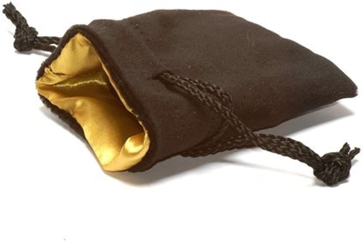 3.75X4" Black Velvet Dice Bag with Gold Satin Lining