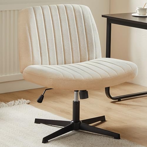 DUMOS Criss Cross Chair No Wheels Wide Cross Legged Office Desk V...