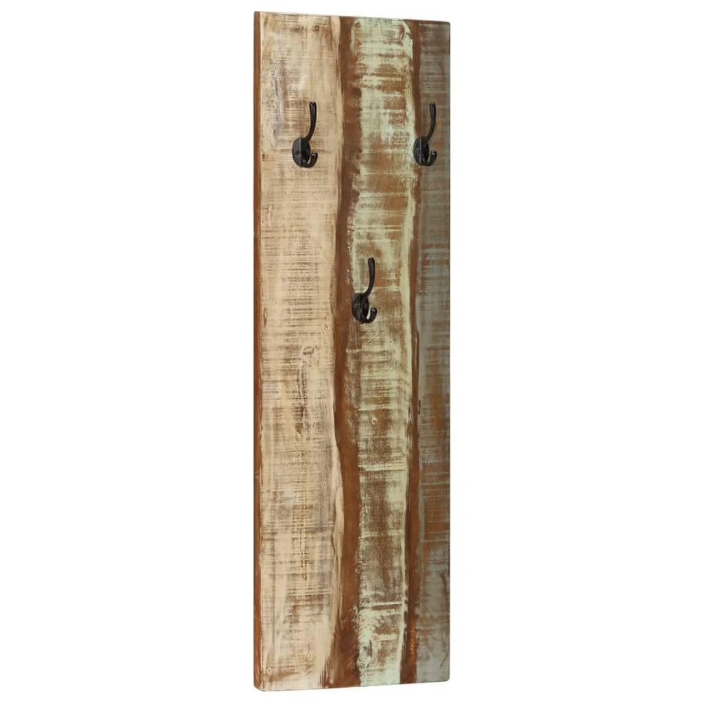 Zestaw garderoby ściennej, 2 sztuki, z litego drewna, 36 x 3 x 110 cm, z 3 haczykami na każdy panel, do korytarza, sypialni, łazienki, biura, zajmuje mało miejsca i jest ręcznie robiony