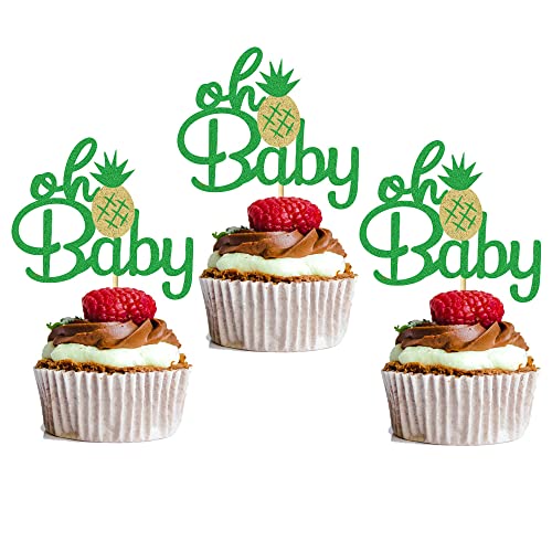 24 Pcs Pineapple Oh Baby Cupcake Toppers Cute Summer Fruit Gender Reveal Party Baby Shower Birthday Party Cake Decoration Dessert Insert Mgpferd #TOP22