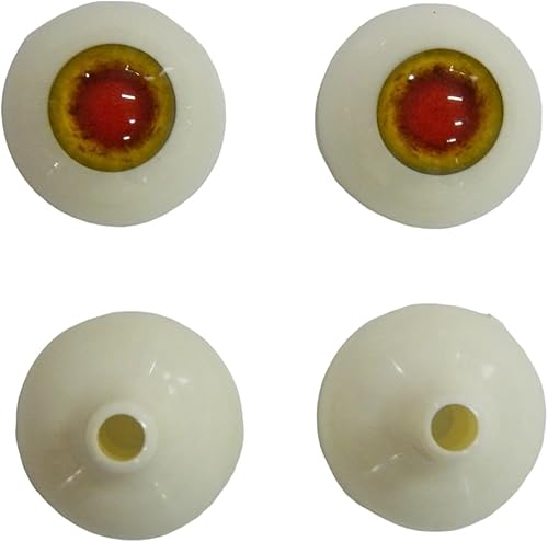 Miniatura 6 de Par de ojos realistas de acrílico redondo tamaño real para accesorios de Halloween, máscaras, muñecas o osos 1.024 in (marrón claro infectado)