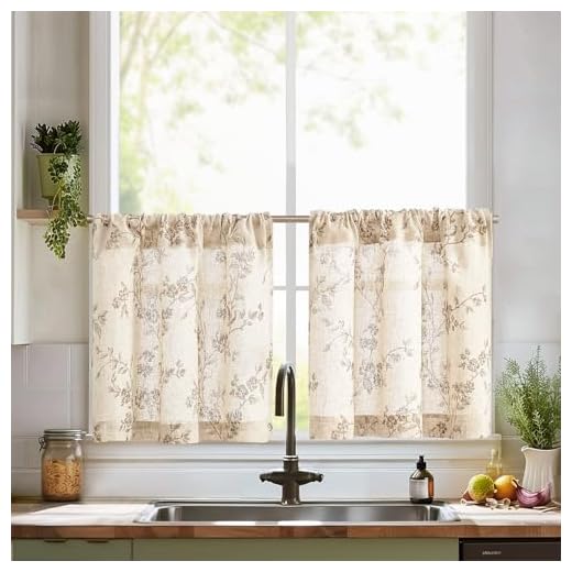 jinchan Floral Kitchen Curtains