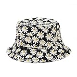 Material：Baumwolle. Demarkt Fischerhut Sonnenhut Baumwolle Fischerhut Bucket Hat mit Gänseblümchen Druck, Faltbar Strandhut Freizeithut Outdoor-Hut Schlapphut Mütze