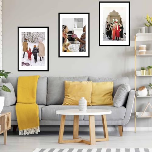 Image of JCJMY 22.375x34 Picture Frame with 20x30 Mat, Display Photo 20x30 with Mat or 22.375 x 34 Without Mat, Wall Hanging Large 22.375 by 34 Poster Frame with Plexiglass, Black