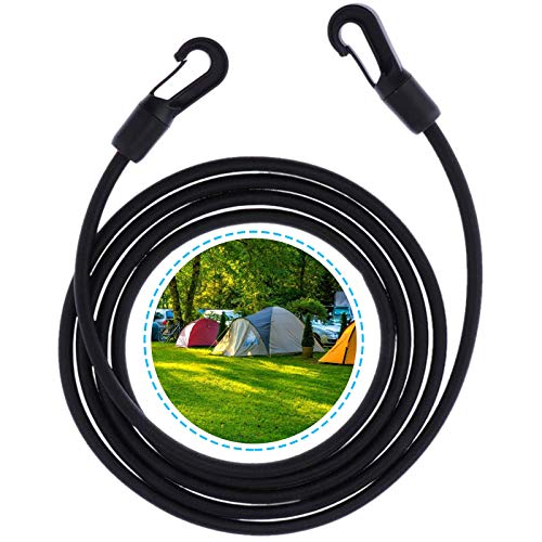 Hlogree 1/4" X 52 Ft Bungee Shock Cord, Elastic Kayak Stretch String Rope With Bungee Shock Cord Hooks,4Pcs Ball Bungee Shock Cords Tie Down Trailer Strap For Kayaks Boat Camping Accessories,Outdoor #TOP7
