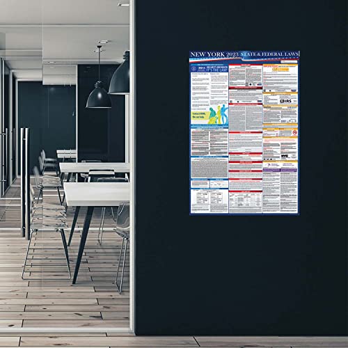 2023 New York State And Federal Labor Laws Poster - Osha Workplace Compliant 24" X 36" - All In One Required Posting - Laminated #TOP6