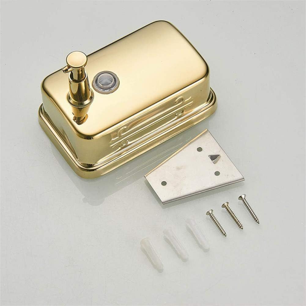 Dispensador De Jabón De Acero Inoxidable Dorado Yhsgy para Montar En La Pared, para Baño, Hotel, Champú, Loción, Dispensador De Jabón Líquido, Jabón De Manos, 1000ml