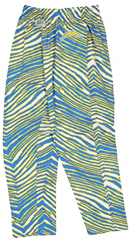 Zubaz 00 NFL Men's Classic Zebra Print Left Hip Team Logo Pant, Los Angeles Chargers 2, Medium