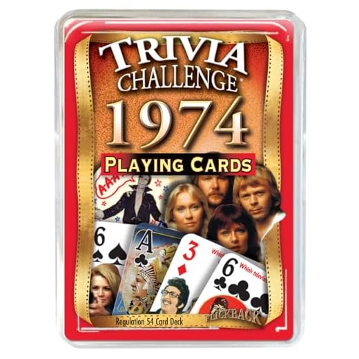 Flickback 1974 Trivia Playing Cards: 50th Birthday or Anniversary Cards