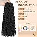 ShowCoco 8 Packs Passion Twist Hair Water Wave Crochet Hair for Passion Twist Crochet Braiding Hair Long Bohemian Hair Braiding Passion Twist Braids Synthetic Hair Extensions(18 Inch, #1B)