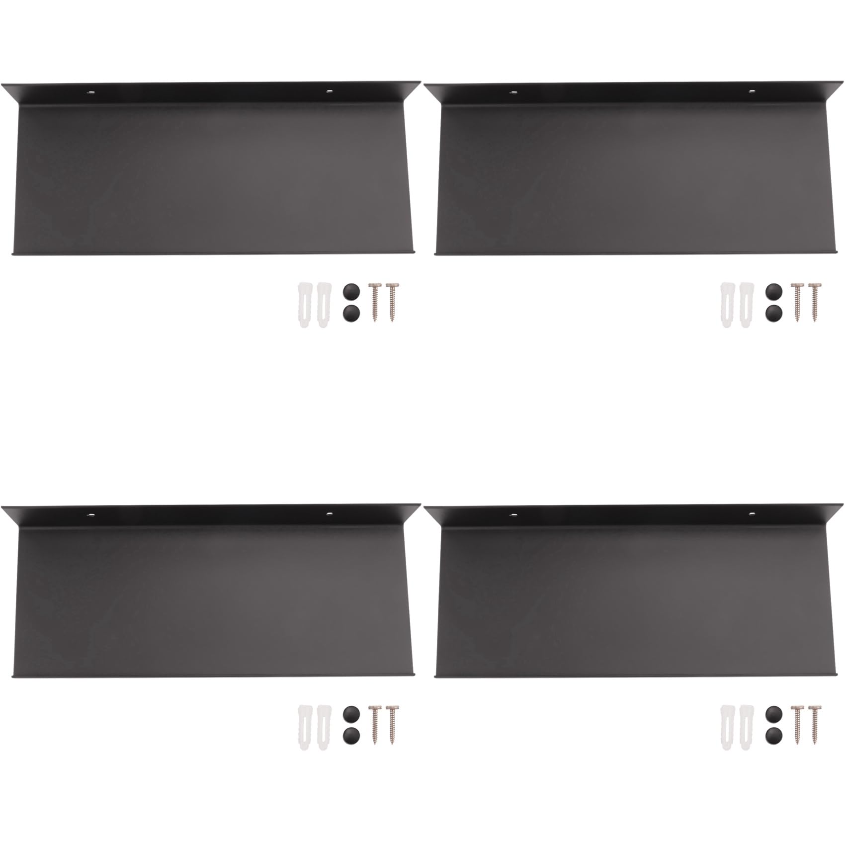 Étagères flottantes noires avec fixation invisible lot de 4