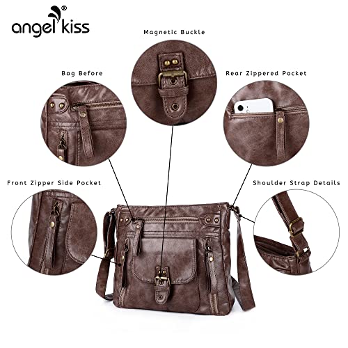 Image of Angel Kiss Crossbody Bags Shoulder Bags and Handbags for Women Multi Pocket Daily Soft Hobo Purses Medium Size