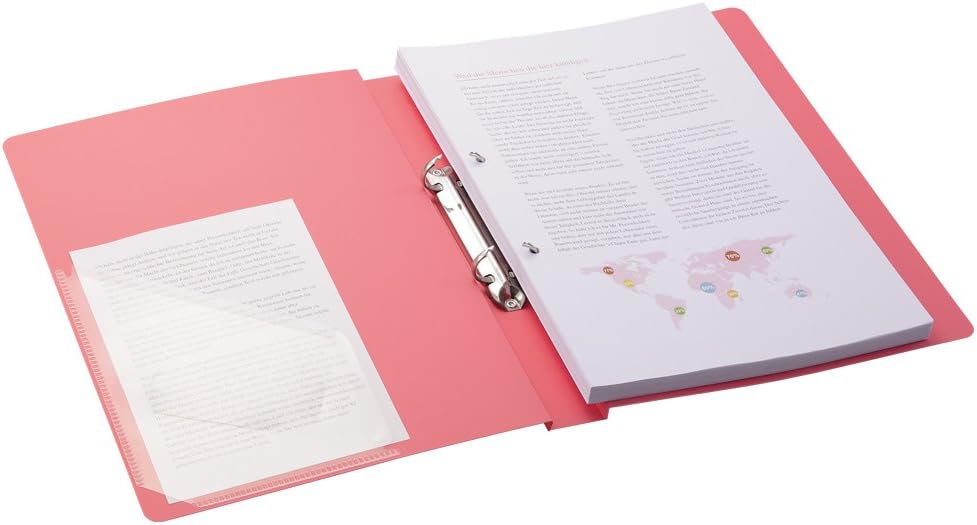 Lihit Lab F877U-12 Ring File, A4, 2 Holes, Peach