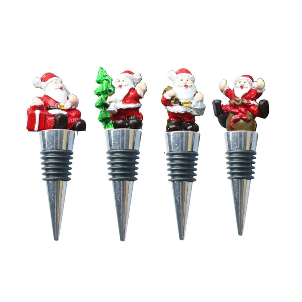 Buxuaaaa Stoppers 4 Pieces Metal Bottle Stopper Beverage Bottle Stopper Wine Cork for Restaurant Kitchen Wine Plug