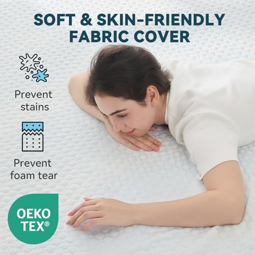 2 Inch Cooling Gel Memory Foam Mattress Topper Queen Size, Ventilated Slow Rebound Pad for Back Pain Relief, Bed Topper with Removable Soft Cover, CertiPUR-US Certified by Orcalic - Used condition - Image 6