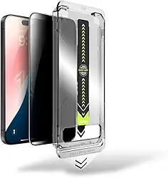 Kit 2 Película Privacidade 3D Vidro com Aplicador para iPhone (Todos os Modelos) – Anti Impacto, Resistência Premium e Proteção Aplicação Automatica Kit de limpeza incluso Compatível iPhone - Premium® (15 Pro)