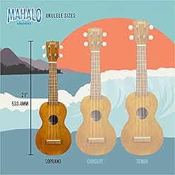 Mahalo Kahiko Ukulélé Soprano avec Housse Natural Satin – Image 4