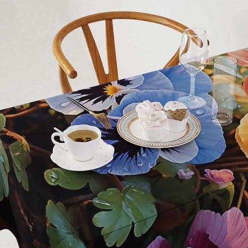 Nappe rectangulaire imperméable cuisine anti-tache nappe de table pliable pique-nique