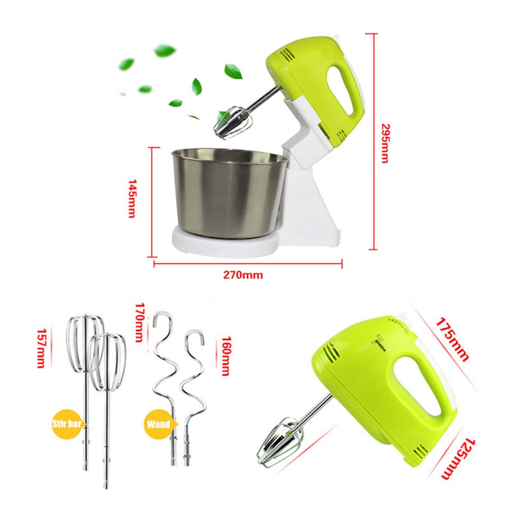 Elettrico 1500W Alimentari Mixer Tavolo e Basamento della Torta Dough Mixer Egg palmare battitore Cottura Panna da Montare Macchina 7 velocità Includere Beaters e la Pasta Ganci,Verde