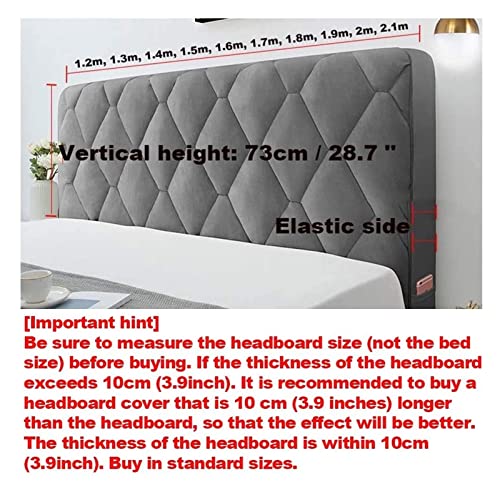 Hoofdbord Slipcover - Headboard Cover, Bed Headboard Slipcover beschermer met Stretch kant en Pocket Solid Color stofdicht katoenen Cover voor Twin Full Queen King Headboard, 210cm (83inch) - Afbeelding 4