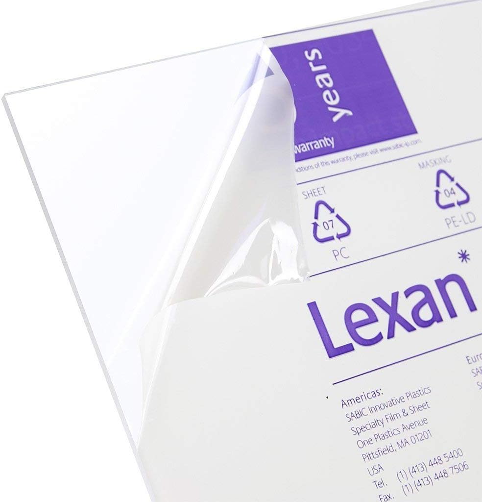 Lexan Sheet - Polycarbonate - .030" - 1/32" Thick, Clear, 24" x 24" Nominal