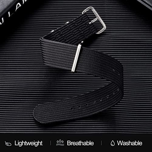 Image of TACTICAL FROG Nylon Watch Band 18mm 19 mm 20mm 22 mm 24 mm, Waterproof Military Watch Straps Replacement for Men Women, With Stainless Steel Buckle