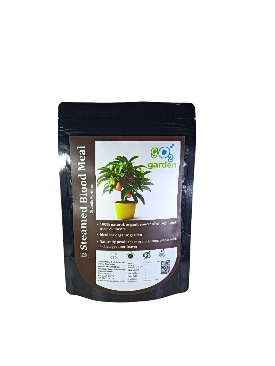 go2 garden Steamed Blood Meal Fertilizer- Organic Nitrogen Fertilizer for All plants - 400 Gm. (B0D8Q392RC) Amazon Price History, Amazon Price Tracker