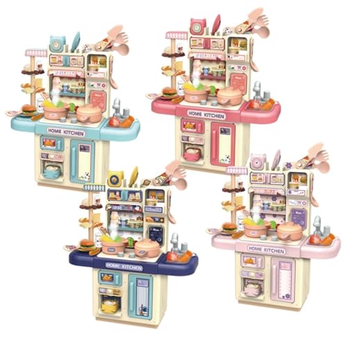 Image of Modern Kitchen Playset Toy for Kids - Dream Pretend Play Kitchen Set with Light-Up Stove, Working Sink, Cooking Accessories, Multicolor Fun Role Play Toy for Boys & Girls