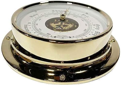 Barometer Hygrometer Analoge Wetterstation Präzises Wetterbarometer – Messinggehäuse, Geschenk Für Seeleute, Küstendekoration – Bild 3