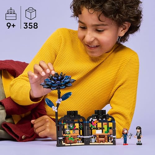 Image of LEGO Wednesday Black Dahlia Flower, Faux Plant Room Decor 76784 - Building Blocks Set for Age 9+ Boys and Girls