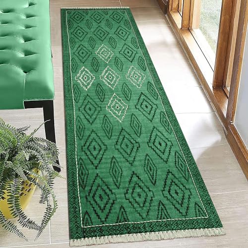 Tapis vert 152x243 cm pour salon à fort passage et extérieur