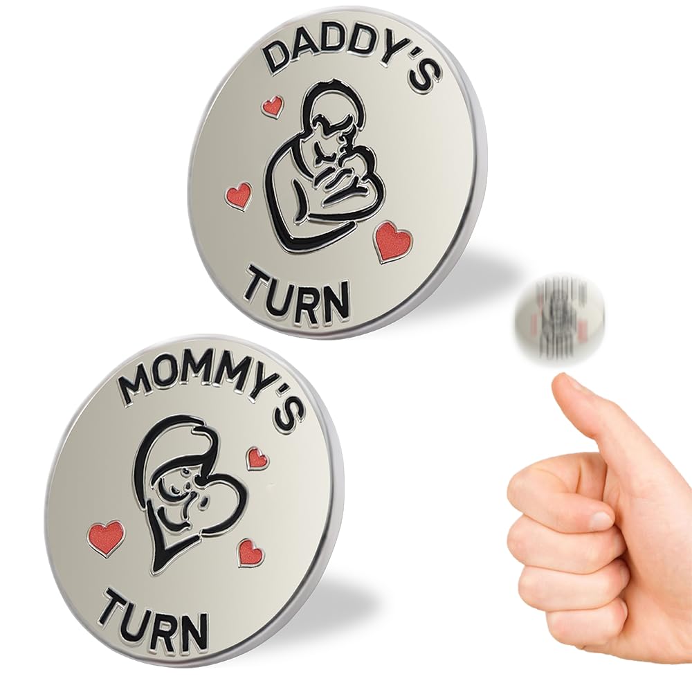 Lovely New Parent Decision Coin as New Parents Gifts for Couples, Double-Sided Coin as New Baby Gifts, Funny Gifts for New Mom Dad