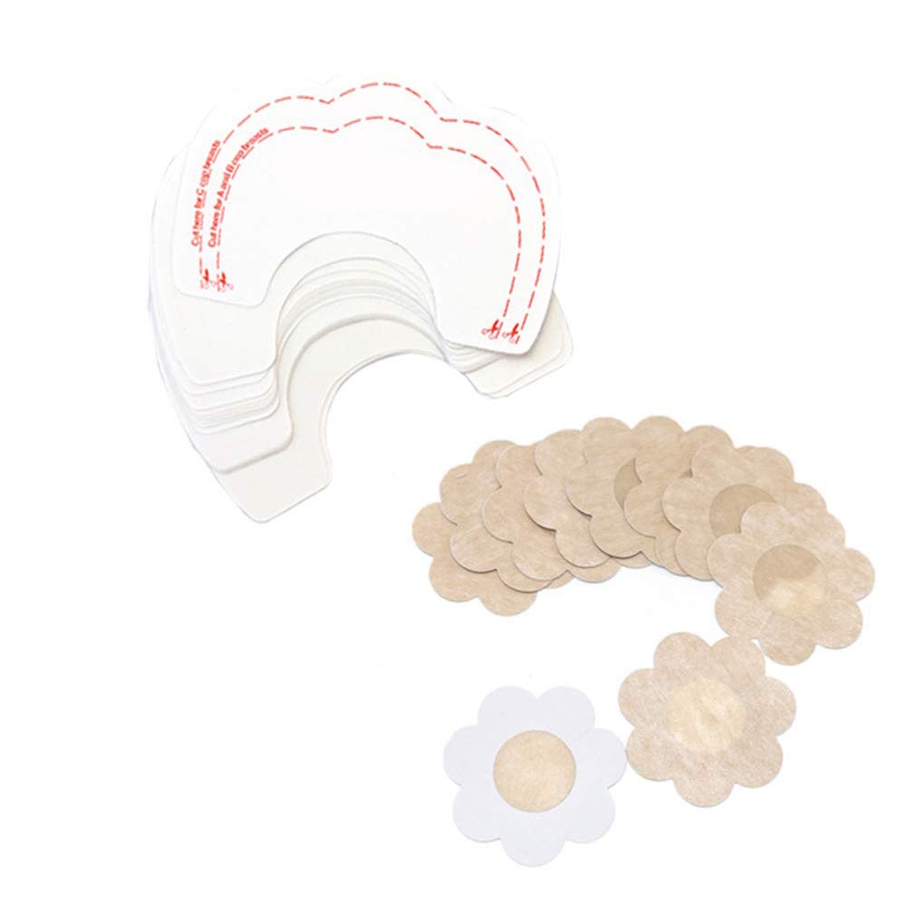 KSNOW U Shape Breast Lift Tape & 5 Pair Nipple Covers Bra Tit Tape Cups A-D (5 Pair, Style B)
