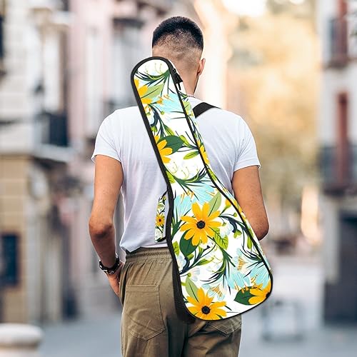 JRHEJTHH Durable Ukulele Bag Water Resistent Ukulele Case with Adjustable Shoulders for 21 23 24 inch Thick Padding Yellow Flower - Les Beatles, Paul McCartney, John Lennon, RIngo Starr, George Harrison JRHEJTHH Durable Ukulele Bag Water Resistent Ukulele Case with Adjustable Shoulders for 21 23 24 inch Thick Padding Yellow Flower – Image 6