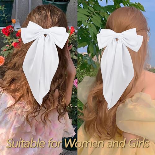 Velscrun Pinzas para el Cabello Satinadas Blancas 4 Piezas miniatura 4