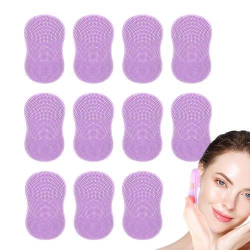 Cepillo de fregado facial pequeño, cepillo de limpieza facial - 10 piezas cepillo de silicona para limpieza facial profunda - Purificador facial de masaje manual con cerdas p
